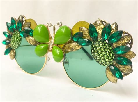 green butterfly sunglasses